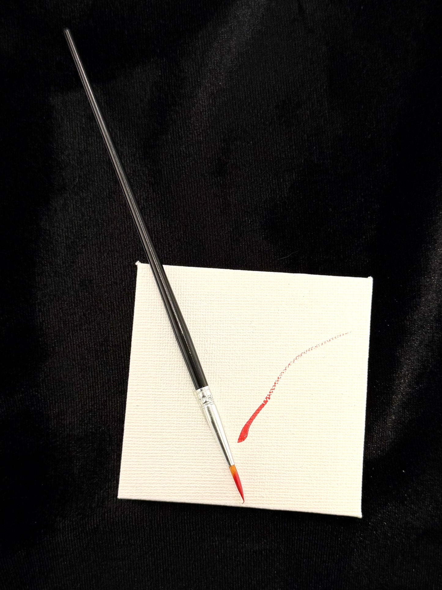 The Silent Patient keepsake — mini canvas & paintbrush tipped in red